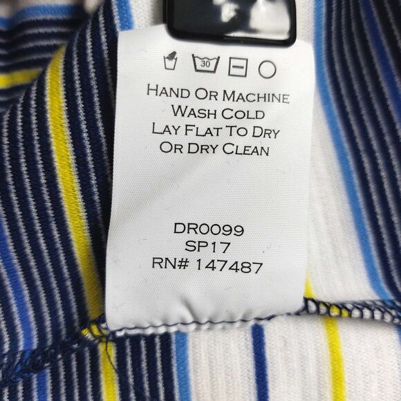 Draper James Dress Sz XS Bell Sleeve Stripe Zipper Casual Fit Flare Mini Career - Picture 12 of 15